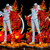 Comparaison de la figurine Akainu avec les effets de magma allumés et éteints