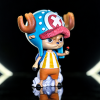 Vue trois-quarts de la figurine Chopper après l’ellipse