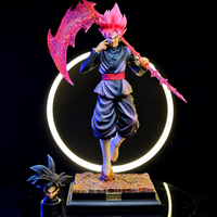 Figurine Goku Black Super Saiyan Rosé avec faux, socle et tête interchangeable