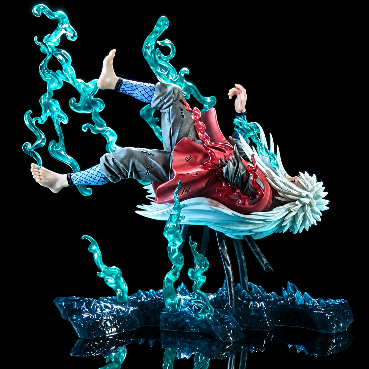 Figurine Jiraiya La Fin du Héros avec effets translucides et socle aquatique