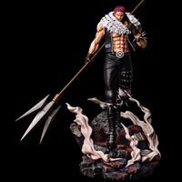 Figurine Katakuri avec son trident Mogura sur socle décoratif
