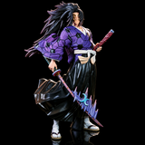 Figurine Kokushibo Demon Slayer avec kimono violet et katana décoré de croissants de lune