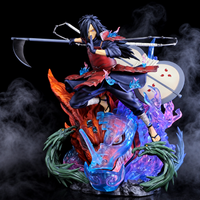 Vue complète de Madara avec Kyûbi, gunbai et effets translucides