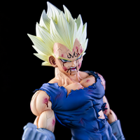 Gros plan de la tête alternative de Majin Vegeta avec bouche ouverte