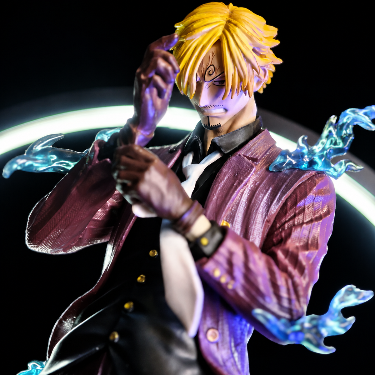 Gros plan du visage de Sanji dans sa version Onigashima