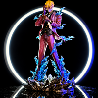 Figurine Sanji Onigashima avec effets de flammes bleues