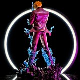 Vue arrière de la figurine Sanji Onigashima et de ses effets
