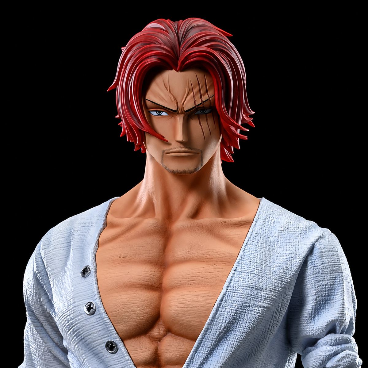 Détail du buste de Shanks le Roux présenté sans sa cape