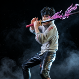 Vue latérale de Yuta Okkotsu et de son katana à énergie maudite