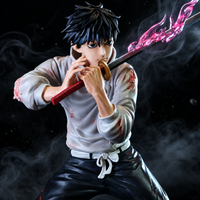 Vue rapprochée de Yuta Okkotsu et de l'effet d'énergie sur son katana