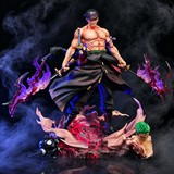 Figurine Zoro Onigashima avec ses sabres et effets d’aura